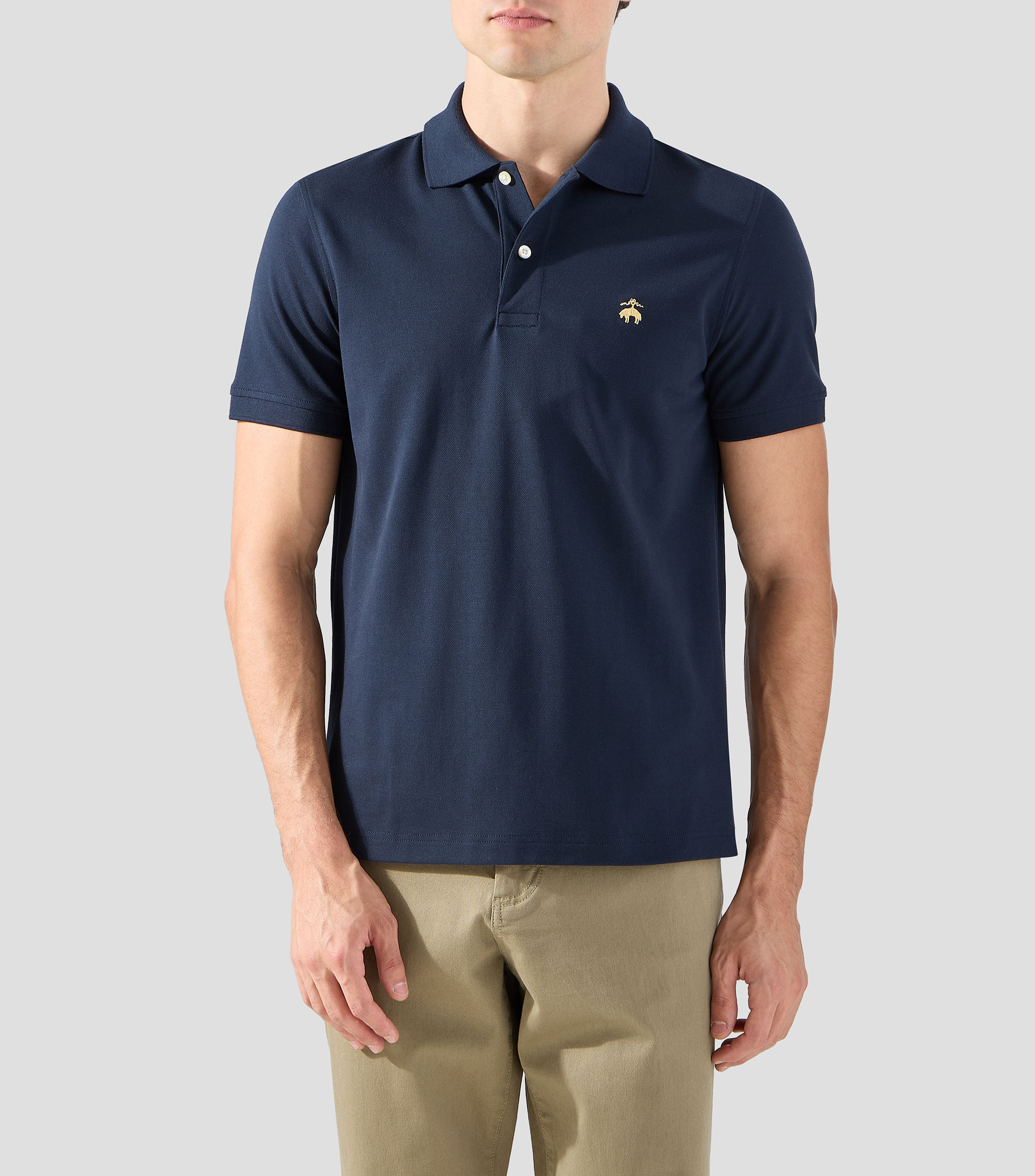 Playera tipo polo manga corta liso Hombre